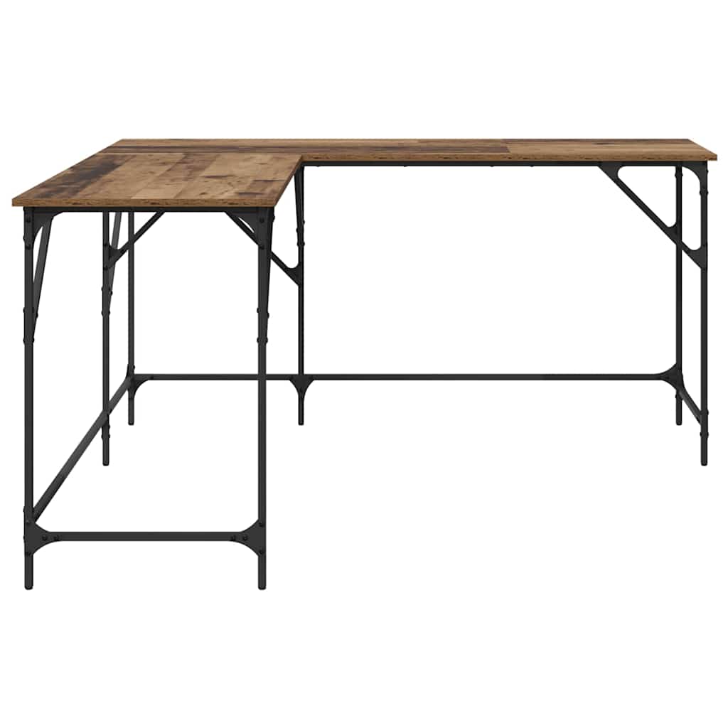 vidaXL Bureau 149x149x75 cm bewerkt hout zwart