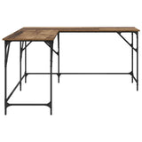 vidaXL Bureau 149x149x75 cm bewerkt hout zwart