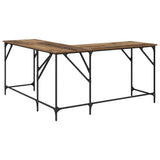 vidaXL Bureau 149x149x75 cm bewerkt hout zwart
