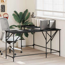 vidaXL Bureau 149x149x75 cm bewerkt hout zwart