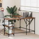 vidaXL Desk 139x139x75 cm engineered wood black