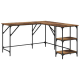 vidaXL Desk 139x139x75 cm engineered wood black