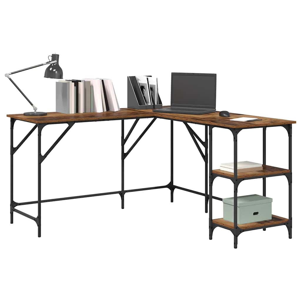 vidaXL Desk 139x139x75 cm engineered wood black