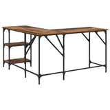 vidaXL Desk 139x139x75 cm engineered wood black
