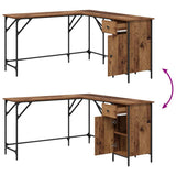 vidaXL Bureau 141x141x75 cm bewerkt hout zwart