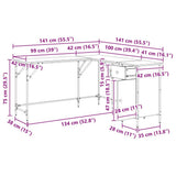 vidaXL Bureau 141x141x75 cm bewerkt hout zwart