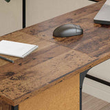 vidaXL Bureau 141x141x75 cm bewerkt hout zwart