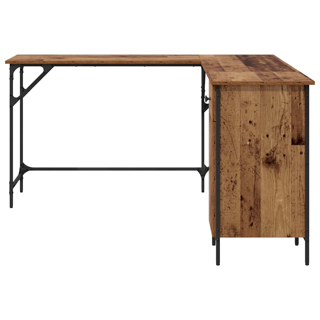 vidaXL Bureau 141x141x75 cm bewerkt hout zwart