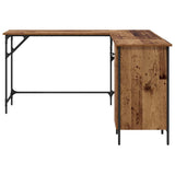 vidaXL Bureau 141x141x75 cm bewerkt hout zwart