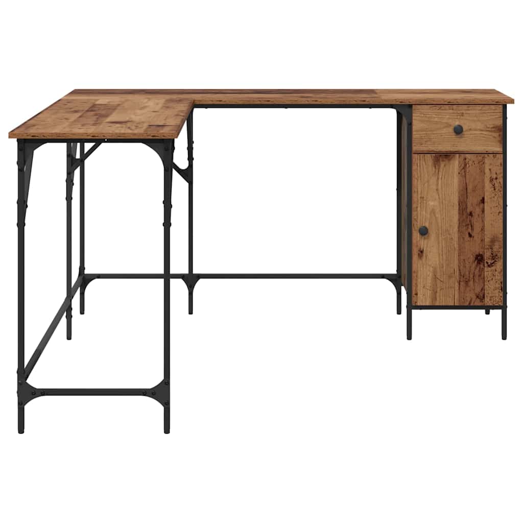 vidaXL Bureau 141x141x75 cm bewerkt hout zwart