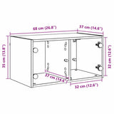 vidaXL Wall Cabinet with Glass Doors 68.5x37x35 cm White