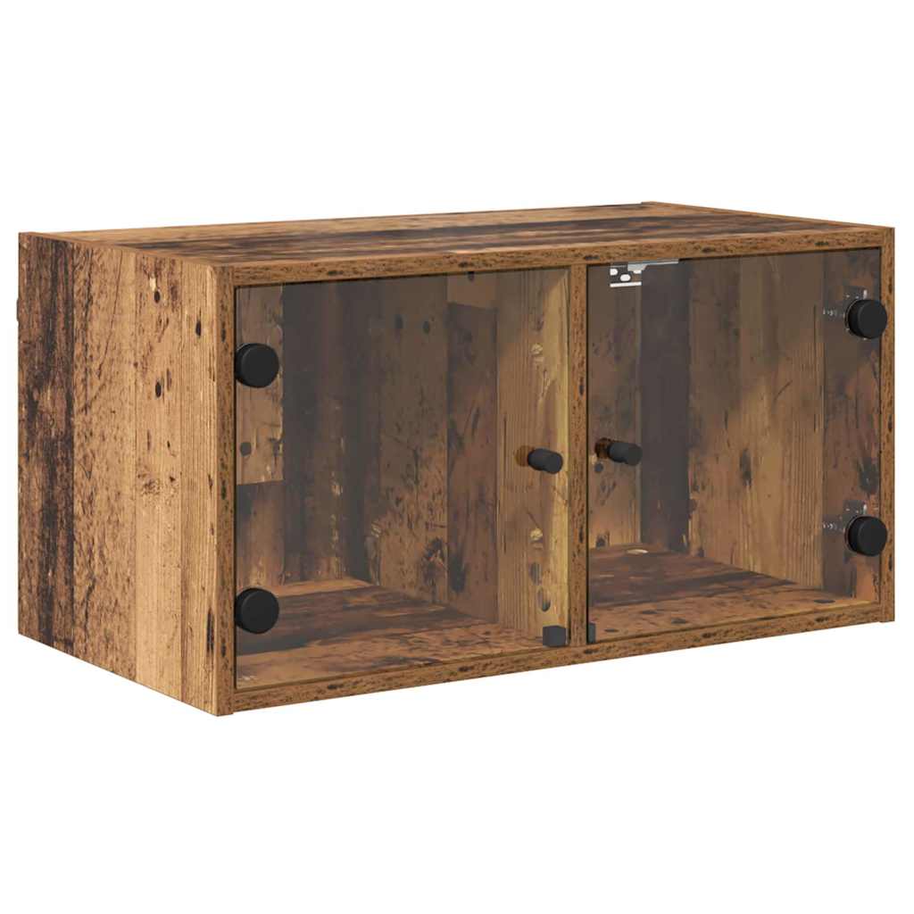 vidaXL Wall Cabinet with Glass Doors 68.5x37x35 cm White