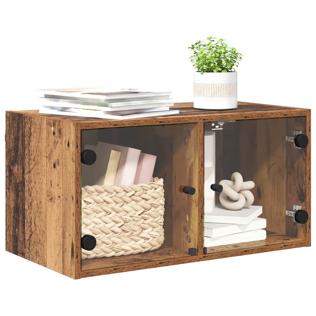 vidaXL Wall Cabinet with Glass Doors 68.5x37x35 cm White
