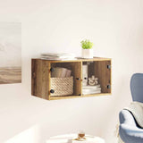 vidaXL Wall Cabinet with Glass Doors 68.5x37x35 cm White
