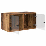 vidaXL Wall Cabinet with Glass Doors 68.5x37x35 cm White