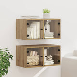 vidaXL Wall Cabinet with Glass Doors 68.5x37x35 cm White