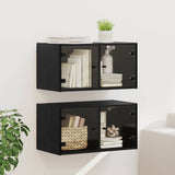 vidaXL Wall Cabinet with Glass Doors 68.5x37x35 cm White