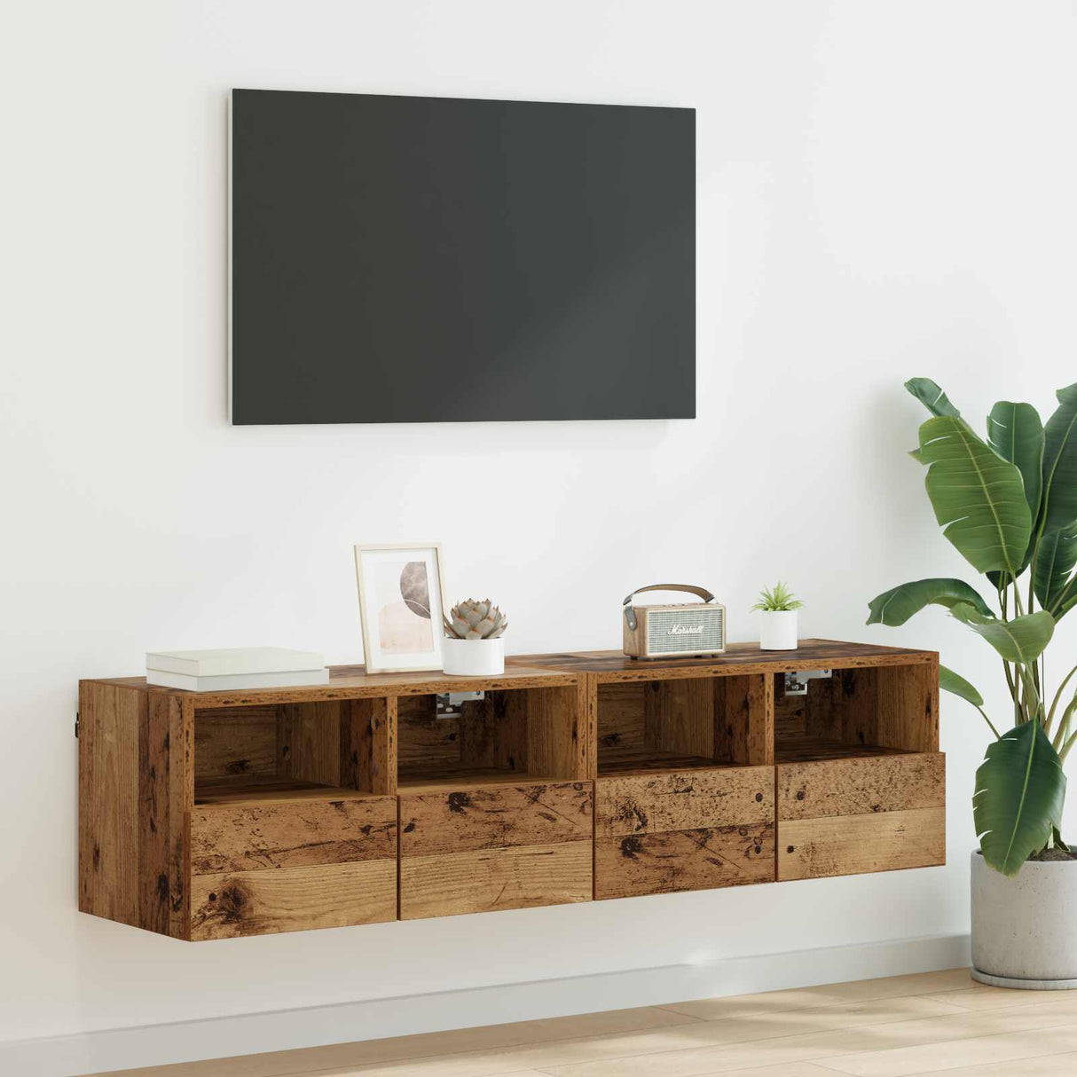 vidaXL Tv-wandmeubels 2 st 40x30x30 cm bewerkt hout wit