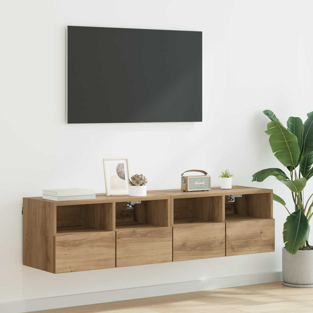 vidaXL Tv-wandmeubels 2 st 40x30x30 cm bewerkt hout wit