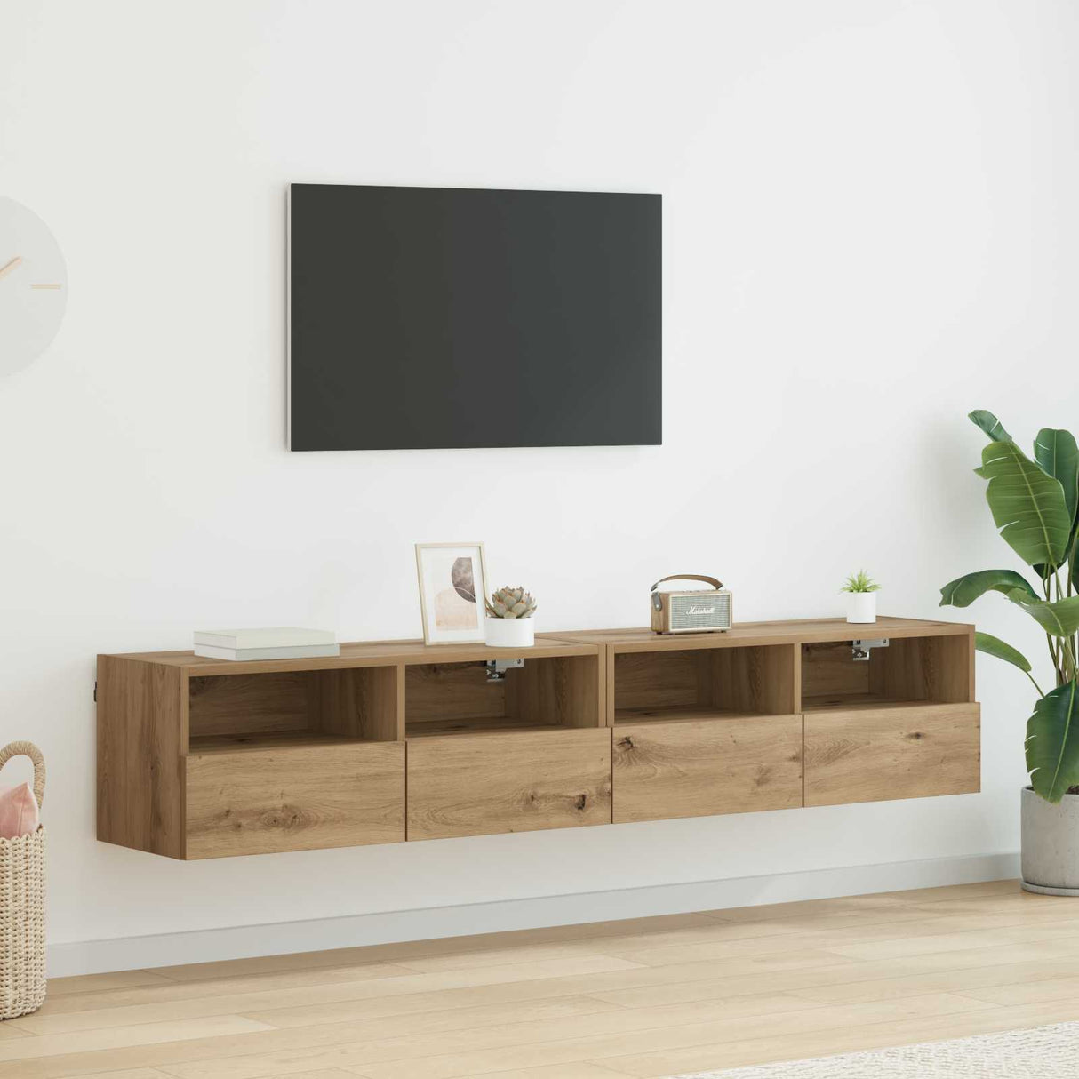 vidaXL Tv-wandmeubels 2 st 40x30x30 cm bewerkt hout wit