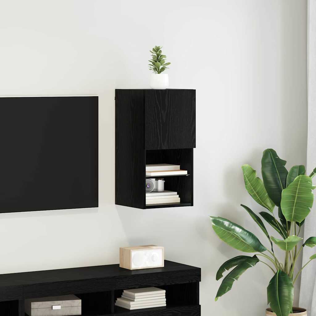 vidaXL TV Cabinets 2 pcs with LED lighting 30.5x30x60 cm white