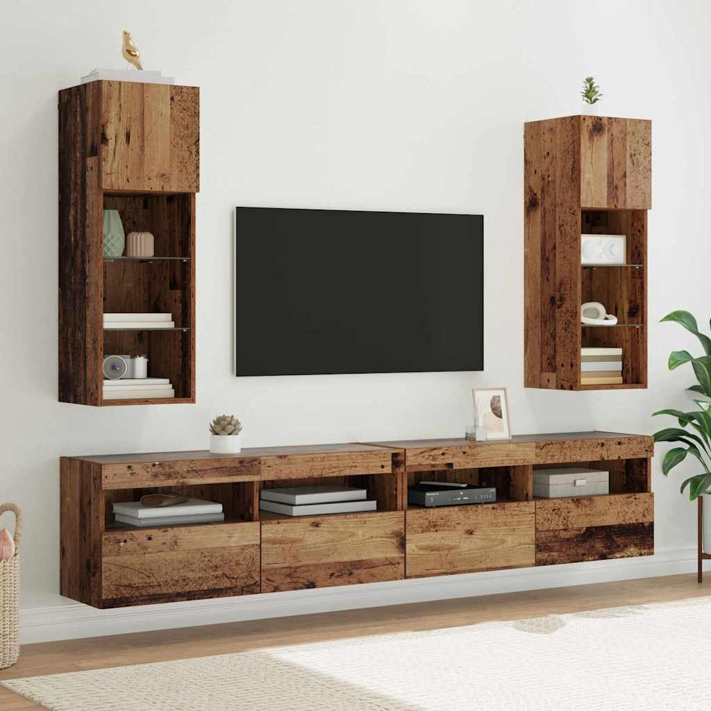 vidaXL TV Cabinets 2 pcs with LED lighting 30.5x30x60 cm white