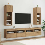 vidaXL TV Cabinets 2 pcs with LED lighting 30.5x30x60 cm white