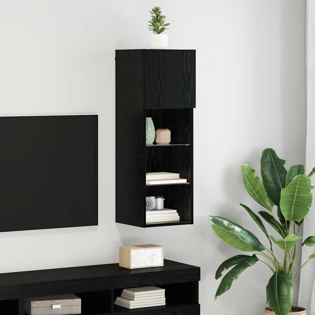 vidaXL TV Cabinets 2 pcs with LED lighting 30.5x30x60 cm white