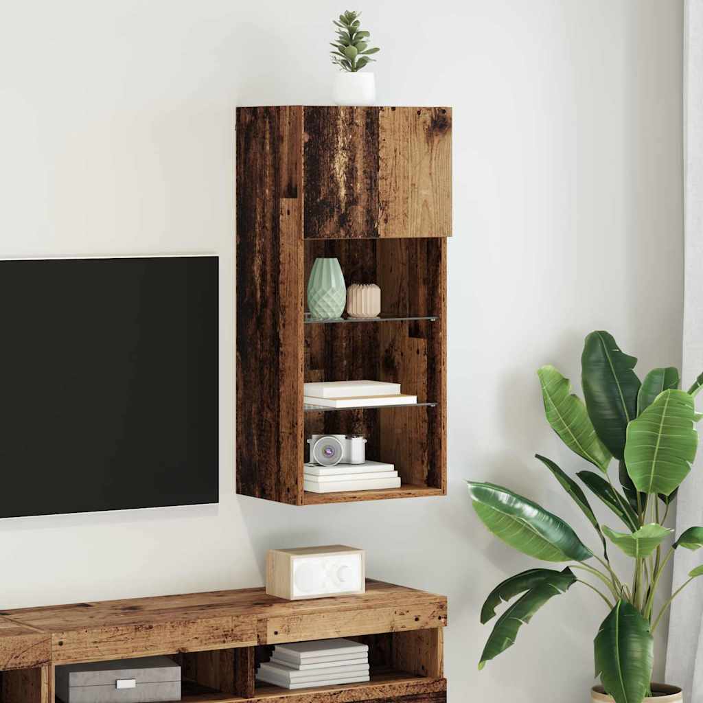 vidaXL TV Cabinets 2 pcs with LED lighting 30.5x30x60 cm white