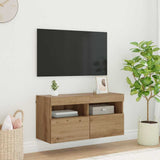 vidaXL Tv-wandmeubel met LED-verlichting 40x30x40 cm bruin eikenkleur