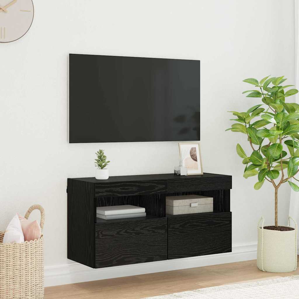vidaXL Tv-wandmeubel met LED-verlichting 40x30x40 cm bruin eikenkleur