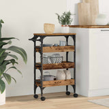 vidaXL Keukentrolley 53x20x76 cm bewerkt hout zwart