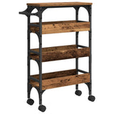 vidaXL Keukentrolley 53x20x76 cm bewerkt hout zwart