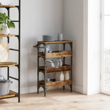 vidaXL Keukentrolley 53x20x76 cm bewerkt hout zwart