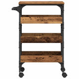 vidaXL Keukentrolley 53x20x76 cm bewerkt hout zwart