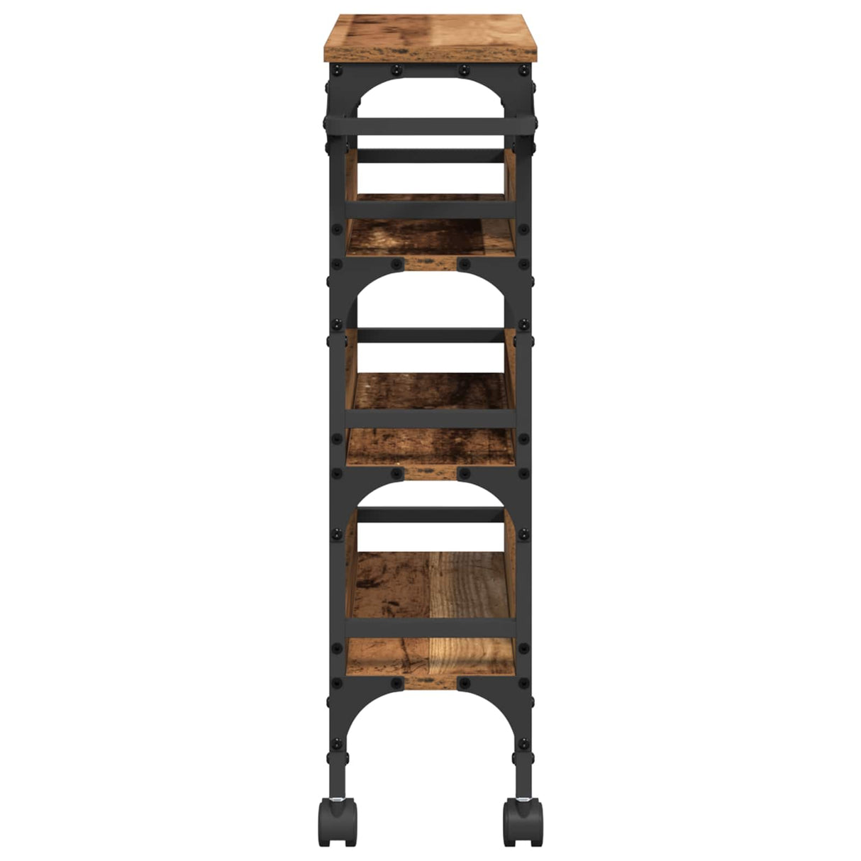 vidaXL Keukentrolley 53x20x76 cm bewerkt hout zwart