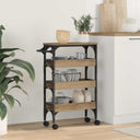vidaXL Keukentrolley 53x20x76 cm bewerkt hout zwart