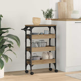 vidaXL Keukentrolley 53x20x76 cm bewerkt hout zwart