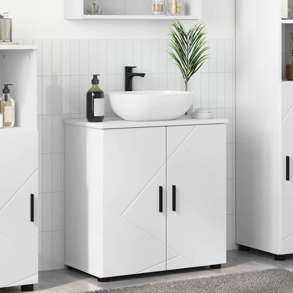 vidaXL Badkamerkast Wit 61 x 35 x 64 cm Bewerkt hout & Metaal