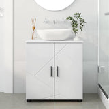 vidaXL Badkamerkast Wit 61 x 35 x 64 cm Bewerkt hout & Metaal