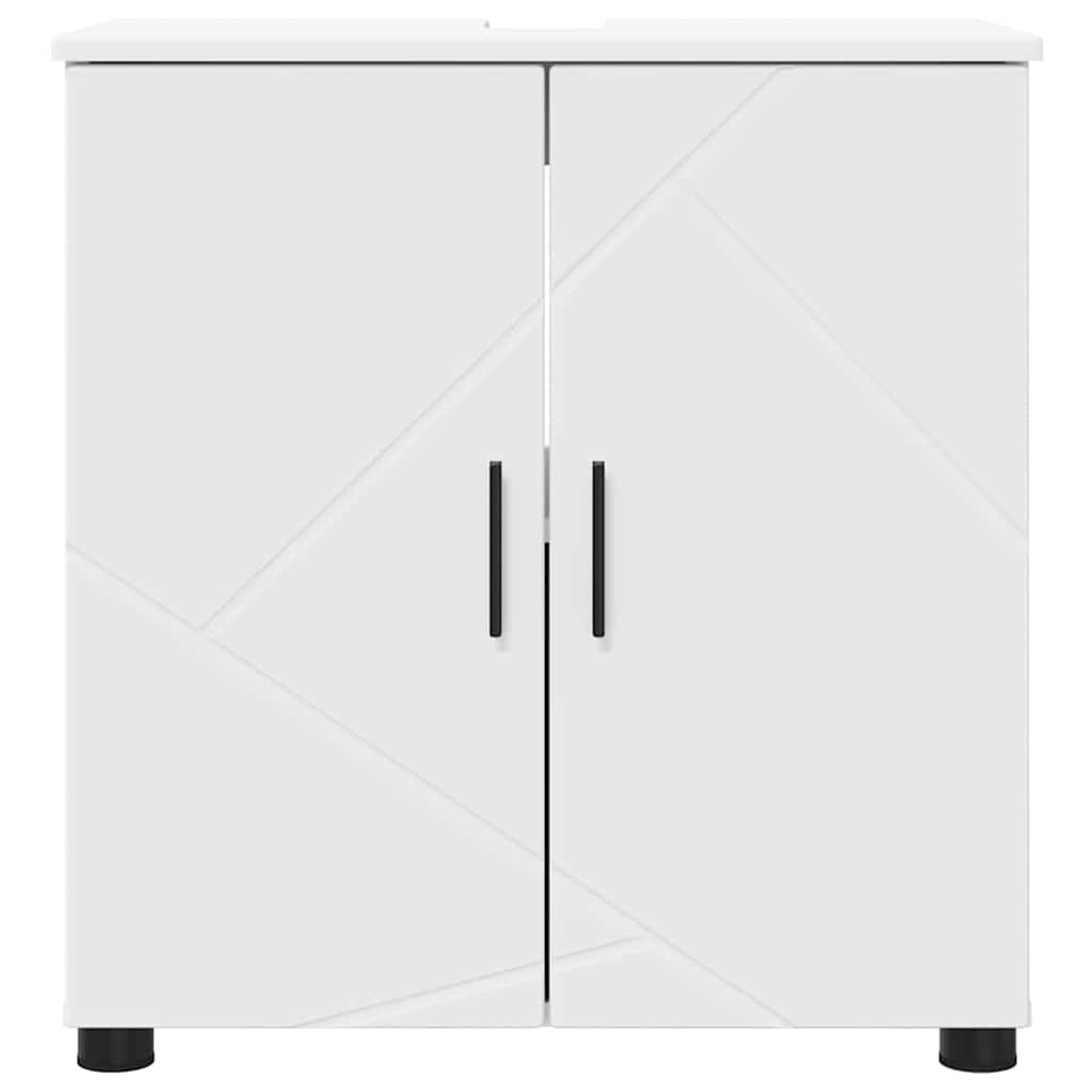 vidaXL Badkamerkast Wit 61 x 35 x 64 cm Bewerkt hout & Metaal