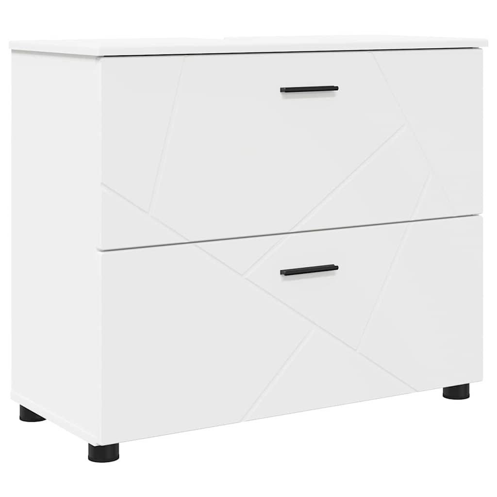 vidaXL Bathroom Cabinet White 76.5 x 35 x 64 cm Engineered Wood & Metal