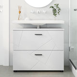 vidaXL Bathroom Cabinet White 76.5 x 35 x 64 cm Engineered Wood & Metal