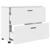 vidaXL Bathroom Cabinet White 76.5 x 35 x 64 cm Engineered Wood & Metal