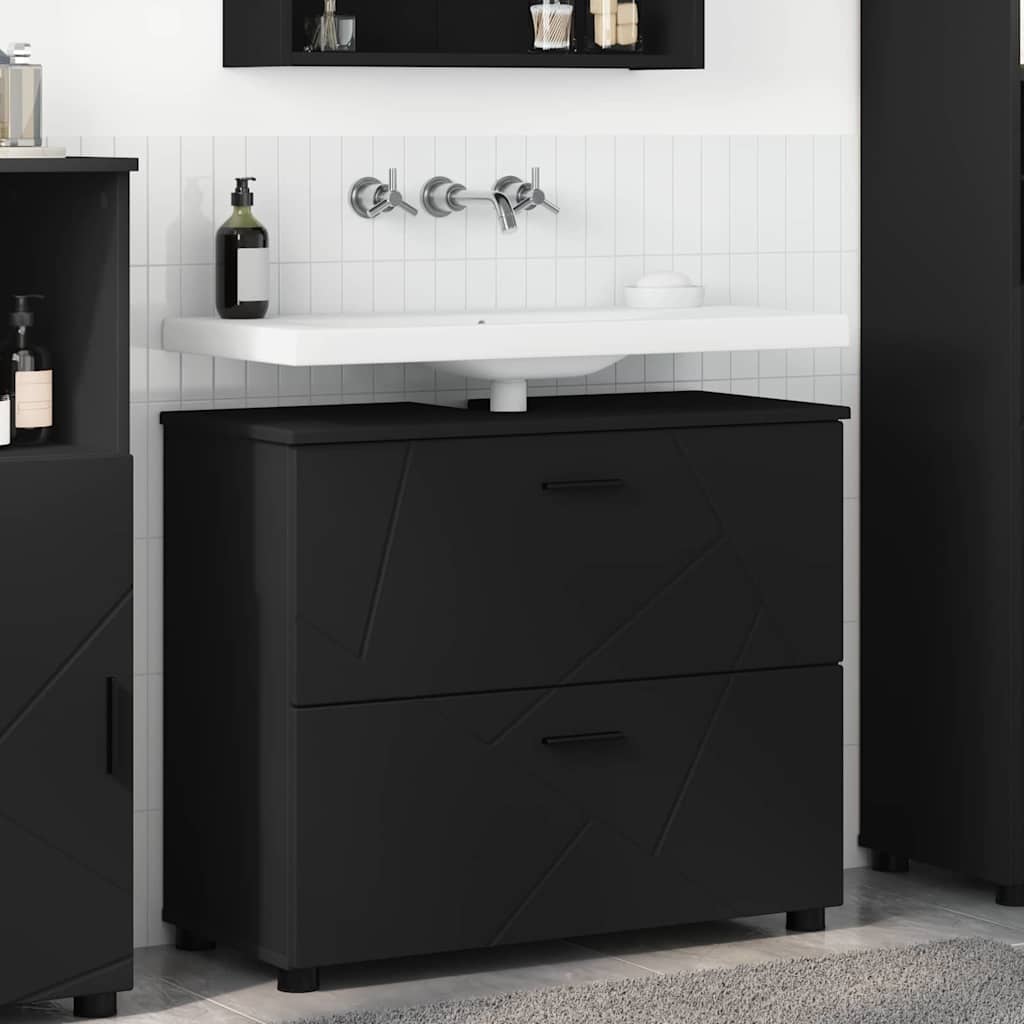 vidaXL Bathroom Cabinet White 76.5 x 35 x 64 cm Engineered Wood & Metal
