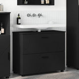 vidaXL Bathroom Cabinet White 76.5 x 35 x 64 cm Engineered Wood & Metal