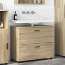 vidaXL Bathroom Cabinet White 76.5 x 35 x 64 cm Engineered Wood & Metal