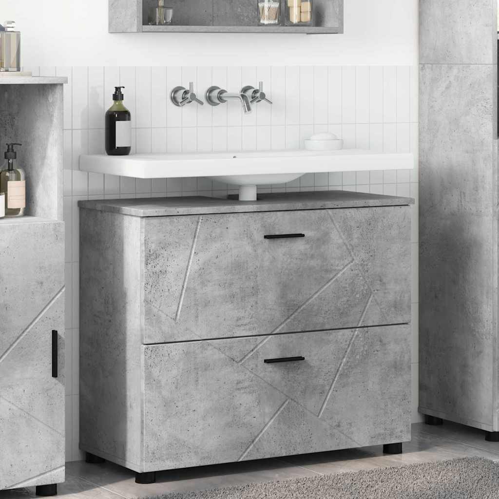 vidaXL Bathroom Cabinet White 76.5 x 35 x 64 cm Engineered Wood & Metal