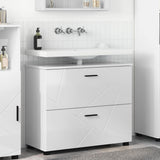 vidaXL Bathroom Cabinet White 76.5 x 35 x 64 cm Engineered Wood & Metal