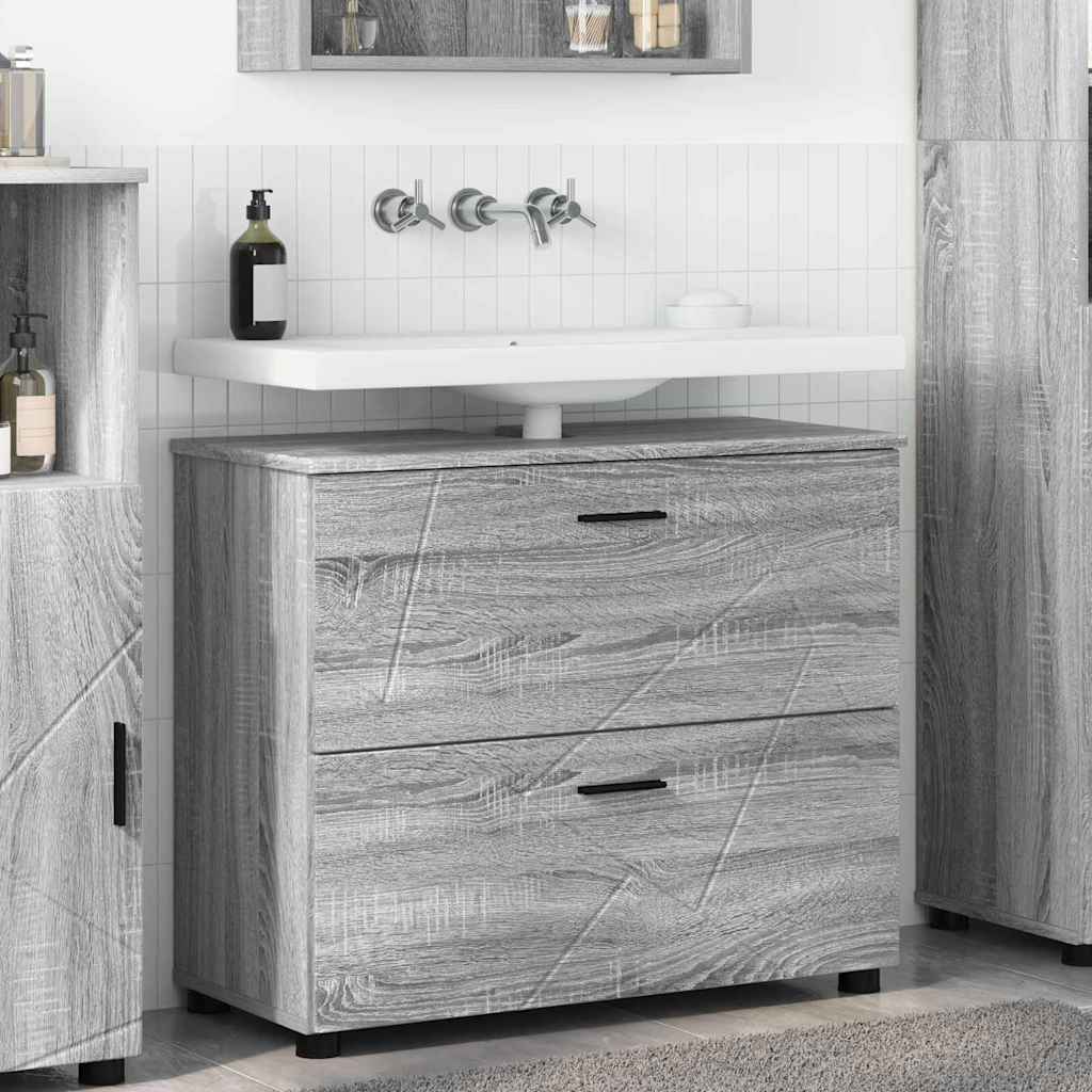 vidaXL Bathroom Cabinet White 76.5 x 35 x 64 cm Engineered Wood & Metal